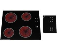 60cm Electric Ceramic Hob with 9 Power Levels, 2 Years Warranty & Child Lock, 4 Zone - CERH615BL