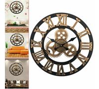 60Cm Extra Large Roman Numerals Skeleton Wall Clock Giant Big Open Face Round
