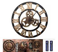 60Cm Extra Large Roman Numerals Skeleton Wall Clock Giant Big Open Face Round Uk