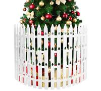 60cm Extra Tall Christmas Tree Fence,24PCS White Plastic Fence Panels with Tree Patterns,Christmas Tree Protector from Dogs,Cats,Kids,Decorative Xmas Tree Guard