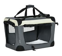 PawHut 60cm Foldable Pet Carrier for Cats and Miniature Dogs - Grey, Grey