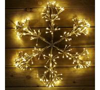 Samuel Alexander 60Cm Gold Starburst Snowflake Wall Window Decoration With 300 Warm White Leds