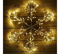 60cm Gold Starburst Snowflake Wall Window Decoration with 300 Warm White LEDs
