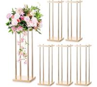60cm Gold Wedding Centrepieces for Table Decoration - 6 Pieces Tall Geometric Flower Stand Metal Floor Vases Table centrepiece for Party Birthday Anniversary Reception Baby Shower Engagement