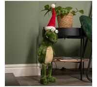 Samuel ALEXANDER 60cm Green Standing Christmas Dinosaur with Santa Hat