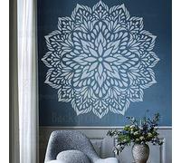 60cm Huge Giant Mandala Ceiling Indian Arabic Ethnic Round Stencil Stencils for Walls Large Furniture Template Paint Big Mandala Templates Painting Reusable Tile Flooring Patterns to