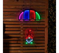 60cm Multicoloured Infinity LED Hanging Parachute Christmas Gnome Gonk Light