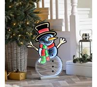 60cm Infinity Standing Light Up Snowman Christmas Decoration