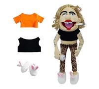 60cm Jeffy Puppet Plush Toy Doll, Jeffy Series Hand Puppets for Kids & Adults, Nancy Jeffy Puppets with Working Mouth for Play House, Funny Hand Puppet for Birthday Christmas Halloween Party