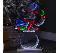 60cm Light up Christmas Snowman Infinity Light with Multi-Coloured LEDs