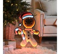 60cm Light up Gingerbread Man Infinity Christmas Decoration with LEDs Samuel Alexander Multi One Size