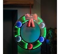Samuel Alexander 60cm Light up Hanging Christmas Wreath Infinity Mirror with Multi-Coloured LEDs Samuel Alexander Multicolor