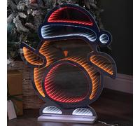 60cm Light up Robin in Santa Hat Christmas Infinity Decoration with LEDs
