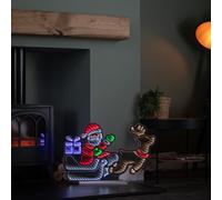 60cm Light up Santa in Sleigh with Present Christmas Infinity Mirror with Multi-Coloured LEDs