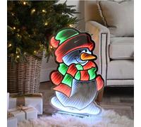 60cm Light up Snowman Infinity Christmas Decoration with Red, White and Green LEDs Samuel Alexander Multi One Size