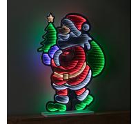 60cm Light up Standing Santa with Tree Christmas Infinity Light with Multi-Coloured LEDs