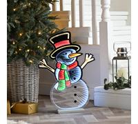 60cm Light up Standing Snowman Infinity Christmas Decoration with Multi-Coloured LEDs Samuel Alexander Multi One Size