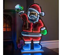 60cm Light up Waving Santa Christmas Infinity Decoration with Multi-Coloured LEDs Samuel Alexander Multi One Size