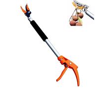 60cm Long Reach Pruner, Cut & Hold Tree Trimmer with Lightweight Aluminum Handle, Ergonomic Fruit Picker for Branches, Roses, Shrubs, and Gardening Tools