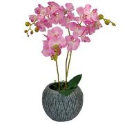 60cm Luxury Artificial Orchid Potted Plant | Triple Stem Pink Orchid