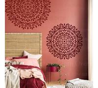 60cm Mandala Round Flower Lotus Stencil for Walls Large Template Reusable Stencils Decor Furniture Paint Big Decoration Frames The Seeds Tile Templates to Mandala Patterns Wall Wooden