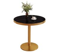 60cm Mid-Century Modern Round Dining Table - Sl lack Pedestal Base, Perfect for Home, Office, Living Room, Kitchen, and Leisure Use - Stylish & Functional Design