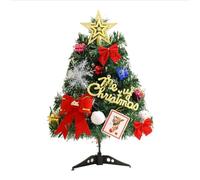 60cm Mini Christmas Tree - Pre-Decorated Tabletop Xmas Tree with led light,Assorted Ornaments for Festive Home, Desk & Holiday Display