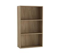 (60cm Oak) Wide 3 Shelf Tier Wooden Bookcase Cabinet Storage Shelving Display Shelves Unit