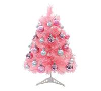 60cm Pink Small Christmas Tree with 24 Balls, Artificial Xmas Table Top Tree for New Year Home Decor New Year decorations
