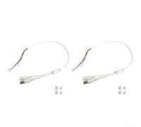 60cm Power Video Cable 2PCS with For BNC and DC Connectors for CCTV Applications Featuring 2 Pin and 3 Pin Terminals Compatible with Video and Power Signals (White*2P2.0+3P1.25)