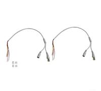 60cm Power Video Cable for CCTV Cameras - BNC Female & 5.5x2.1mm DC Power Connector with Stripped Wire Ends, PVC-Copper Coaxial Cable for(Gray*2P2.0+3P1.5)