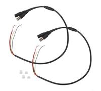 60cm Power Video Cable for CCTV Cameras - BNC Female & 5.5x2.1mm DC Power Connector with Stripped Wire Ends, PVC-Copper Coaxial Cable for(Black*2P2.0+3P1.25)