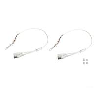 60cm Power Video Cable for CCTV Cameras - BNC Female & 5.5x2.1mm DC Power Connector with Stripped Wire Ends, PVC-Copper Coaxial Cable for(White*2P2.0+3P1.5)