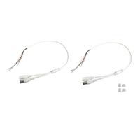 60cm Power Video Cable for CCTV Cameras - BNC Female & DC 5.5×2.1mm Female Connectors with Stripped Wire Ends, PVC-Copper Construction, 2-Pack for(White*2P2.0+3P1.25)