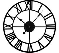 60Cm Round Silent Skeleton Roman Numerals Battery Hanging Clock For Living Room Bedroom Kitchen Hotel Office