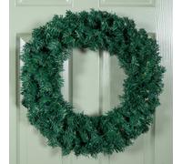 60Cm Samuel Alexander Plain Green Artificial Hanging Christmas Wreath With 160 Tips