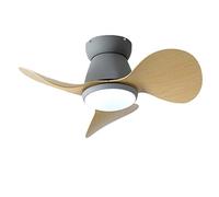 60cm Small Ceiling Fan with Lights & Remote Control, Dimmable 6-Speed Chandelier, Quiet LED Ceiling Fan for Office & Kids Bedroom - Stylish Grey Finish