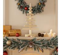 60cm Solid Pine Wooden Christmas Tree Decor, Natural, DIY, Space-Saving, Rustic