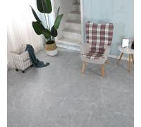 60cm Square Marble Effect Vinyl Floor Tiles Self Adhesive Flooring Planks Lino (Grey Carrara Marble, 1 x Pack of 11 = 4m²)