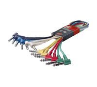 60cm Stagg 6.3mm Stereo Jack (M) to 6.35mm JAck (M) Angled Cloloured Patch Leads