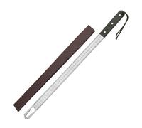 60cm Stainless Steel Scale Rule 5mm Thick Green Handle Design Includes Leather Carrying Case for Measurement Accuracy Professional Tool with Leather Sheath