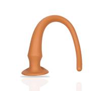 60cm Super Long Gold Ox Tail Silicone Anal Plug 23.6 Inch X-Large Soft Elastic Design Scale Readings Suction Base for Floor Bathtub Use