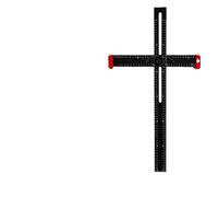60cm T Shape Adjustable Square Ruler Black Red Aluminum Woodworking | Aluminium alloy build with adjustable sliding head for reliable angle marking and straight-line measurement up to 60cm