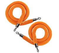 60cm Velvet Crowd Control Rope - Orange Barrier Rope with Hook Event Queue Management Available in 90cm 120cm 150cm Lengths for Effective Crowd Control