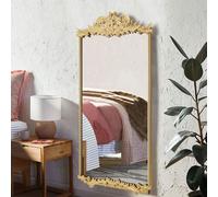 60cm W x 120cm H Golden Phoenix Tail Carved Rectangular Metal Frame Wall Mirror