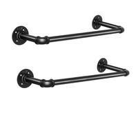 60CM Wall Mounted Clothes Rail Wall Mount DIY Industrial Pipe Clothes Bar Rack Decor Bathroom Hardware Towel Bar Accessory for Bathroom Handrail Towel Rack Holder Hanger 2PCS