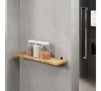 60cm Wide Chunky Live Edge Shelf With "L" Metal Bracket Kit, Pre-Sanded Core Products Light Brown One Size
