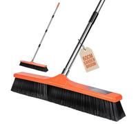 60cm Wide Garden Broom, Yard Brush, Stiff Bristle Brush with Long Handle