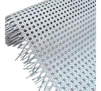 60cm Width Synthetic Rattan Fabric Open Mesh Weaving Material,Light Blue PE Cane Webbing Roll,Prewoven Wicker Repair Net Sheet for DIY Caning Furniture Decor Projects(24inx50ft)