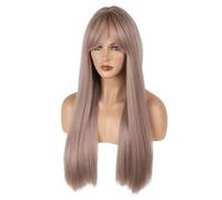 60cm wig female long straight hair eight bangs chemical fiber wig head covering